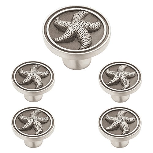 Product Cover Franklin Brass PBF657-BSP-C1 Seaside Cottage Starfish Kitchen Cabinet Hardware Knob, 5 Pack, Brushed Satin Pewter
