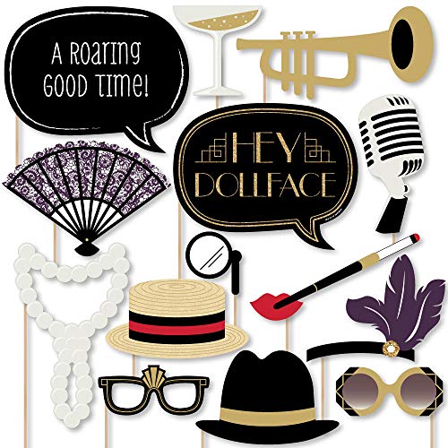 Product Cover Big Dot of Happiness Roaring 20's - Twenties Art Deco Jazz 1920s Photo Booth Props Kit - 2020 New Year's Eve Party - 20 Count