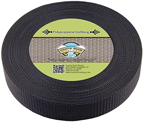 Product Cover Country Brook Design 1 1/2 Inch Black Heavy Polypro Webbing, 10 Yards