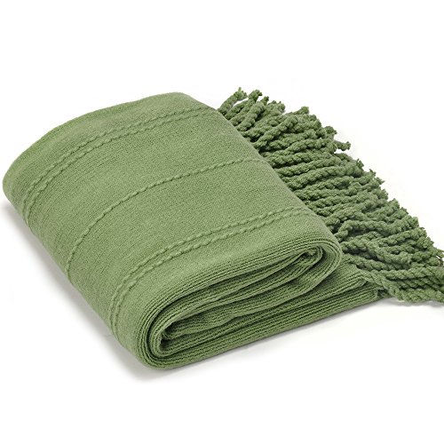 Product Cover Battilo Inc Cable Knit Woven Luxury Throw Blanket With Tasseled Ends 50