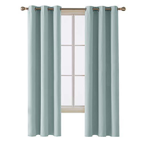 Product Cover Deconovo Room Darkening Thermal Insulated Blackout Grommet Window Curtain Panel for Bedroom Room SkyBlue 42x84-Inch 1 Panel