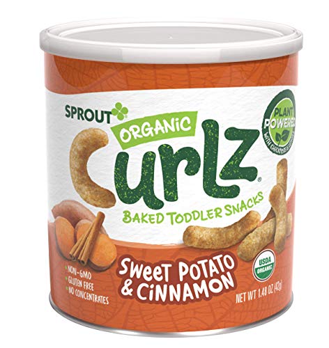 Product Cover Sprout Organic Curlz Toddler Snacks, Sweet Potato & Cinnamon, 1.48 Ounce Canister (1 Count) (Packaging May Vary)