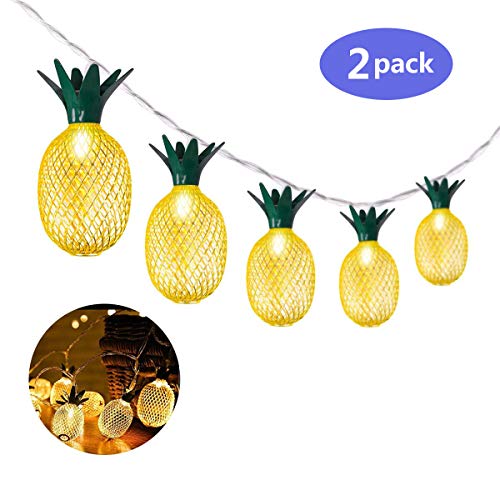 Product Cover Wishwill Pineapple String Lights, 13ft 20 LED Fairy String Lights Battery Operated for Party Festival Birthday Wedding Home Bedroom Patio Balcony Decoration (Warm White 2 Pack)