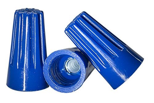 Product Cover 100 PCS Blue Wire Connector, P2 Type Easy Twist-On Ribbed Cap - UL and CSA Listed