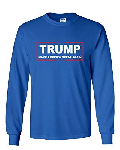 Product Cover Trump Long Sleeve T-Shirt Make America Great Again Royal Blue L