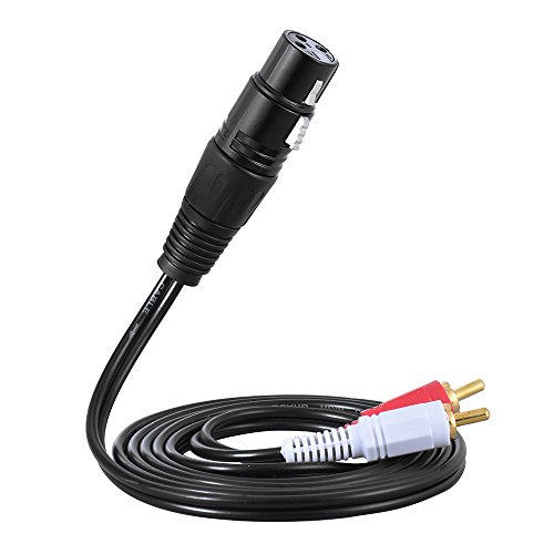 Product Cover ammoon 1.5m/ 5ft Stereo Audio Splitter Patch Y Cable Cord 1 XLR Female to 2 RCA Male Plug