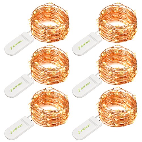 Product Cover Oak Leaf Fairy Lights, 6-Pack Micro 30 LEDs 9.8 FT Battery String Light Twinkle Lights, Super Bright Warm White Led Rope Lights Copper Wire For DIY Wedding Home Bedroom Parties