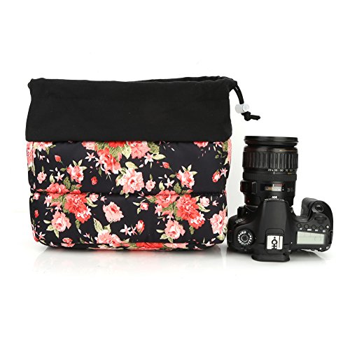 Product Cover Koolertron Waterproof DSLR SLR Camera Insert Bag Camera Inner Case Bag for Sony, Canon, Nikon, Olympus (Black-07)