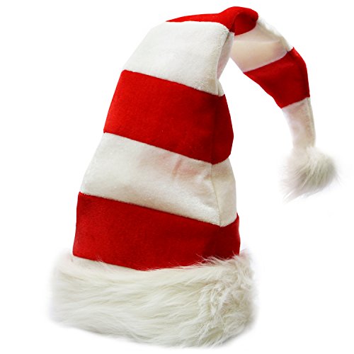 Product Cover Funny Party Hats Christmas Hats - Candy Holiday Theme Hats - Santa Hats (Red and White Santa Hats)