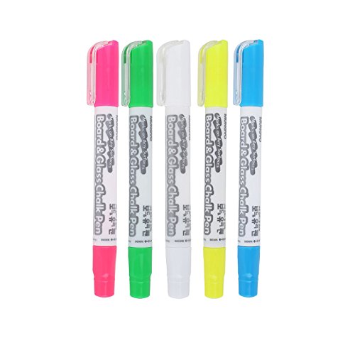 Product Cover Mungyo Board & Glass Chalk Pen Marker Set Of 5 (Green, Yellow, Pink, Blue, White)