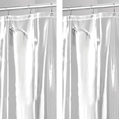 Product Cover mDesign - 2 Pack - STALL Sized Waterproof, Mold/Mildew Resistant, Heavy Duty Premium Quality 10-Guage Vinyl Shower Curtain Liner for Bathroom Shower Stall and Bathtub - 54