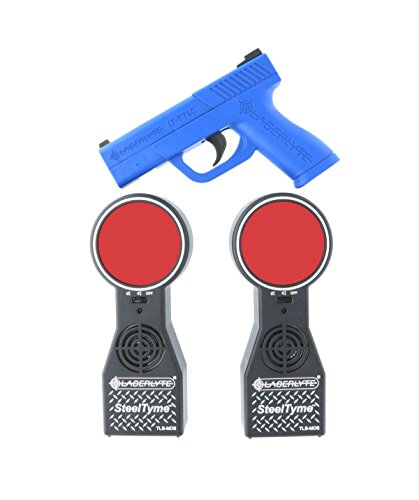 Product Cover LaserLyte trainer target Steel Tyme with PLINKING STEEL sound Laser Trainer Compact Size GLOCK 43 familiar size weight and feel RESETTING TRIGGER training with this system will make you better