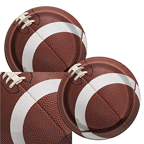Product Cover Football Game Day Birthday Party Plates & Napkins Serves 16