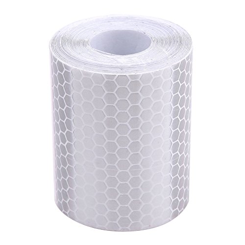 Product Cover Whitelotous 2 x 120 Inch Reflective Tape Conspicuity Diamond Grade Tape, Automotive, Motorcycle, Trailer Tractor Truck Reflectors, Safety Caution Warning (White)