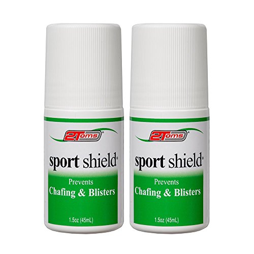 Product Cover 2Toms SportShield - Anti-Chafe and Blister Prevention for Your Body, Sweatproof and Waterproof, Prevent Skin Irritation from Chafing, Roll-On (2-Bottles)