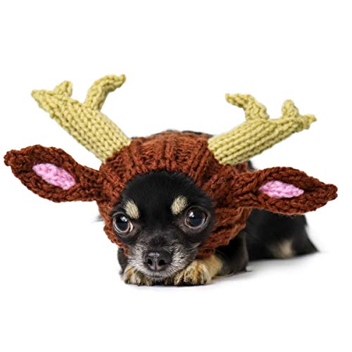 Product Cover Zoo Snoods Reindeer Dog Costume - Neck and Ear Warmer Snood for Pets (Small)