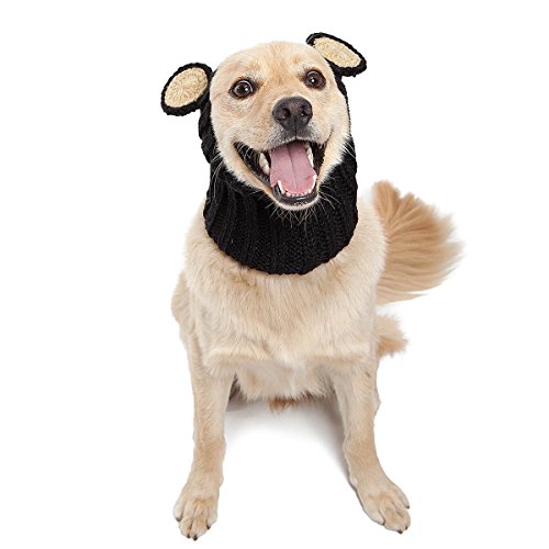 Product Cover Zoo Snoods Black Bear Dog Costume - Neck and Ear Warmer Snood for Pets (Medium)