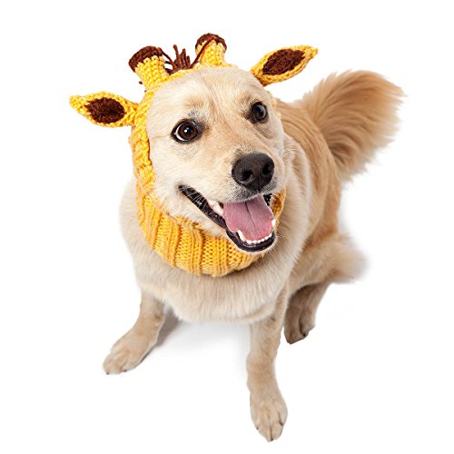 Product Cover Zoo Snoods Giraffe Dog Costume - Neck and Ear Warmer Headband for Pets (Medium)