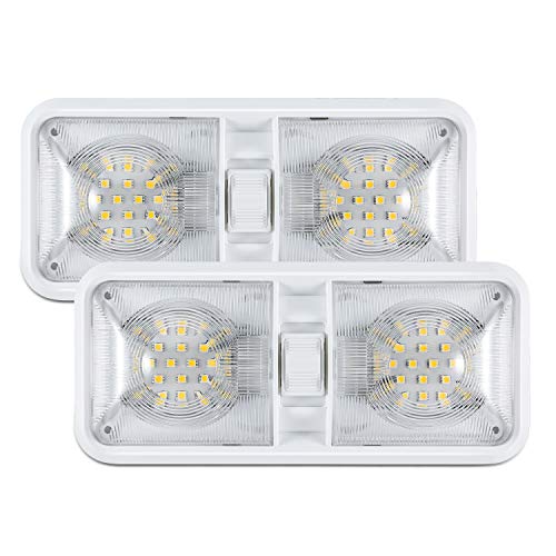Product Cover Kohree 12V Led RV Ceiling Dome Light RV Interior Lighting for Trailer Camper with Switch, White(Pack of 2)