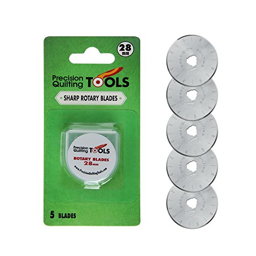 Product Cover 28mm Rotary Cutter Blades (Pack of 5) SKS-7 Carbide Tool Steel, Compatible with Olfa, Fiskars, Truecut, and More. Perfect Blade for Fabric, Quilting, and Arts & Crafts