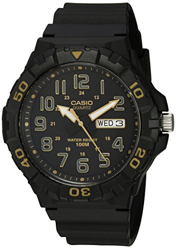 Product Cover Casio Men's 'Diver Style' Quartz Resin Casual Watch, Color:Black (Model: MRW-210H-1A2VCF)
