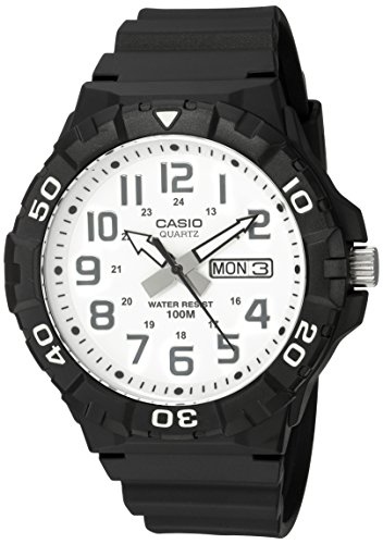 Product Cover Casio Men's 'Diver Style' Quartz Resin Casual Watch, Color:Black (Model: MRW-210H-7AVCF)