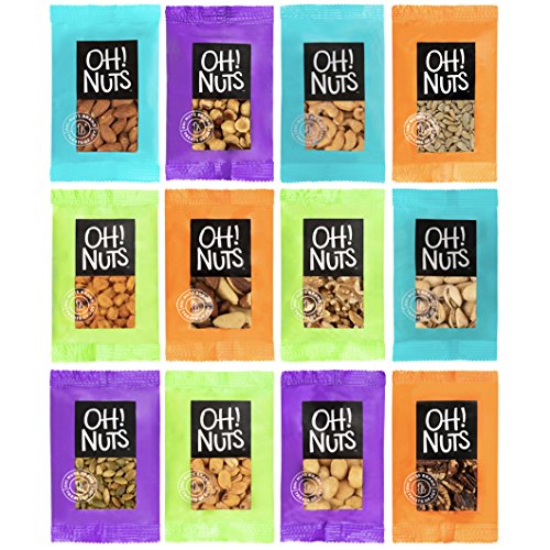 Product Cover Mixed Nuts and Seeds 12 Variety Snack Bags, Freshly Roasted Snack Serving Size Grab and Go Pack - Oh! Nuts