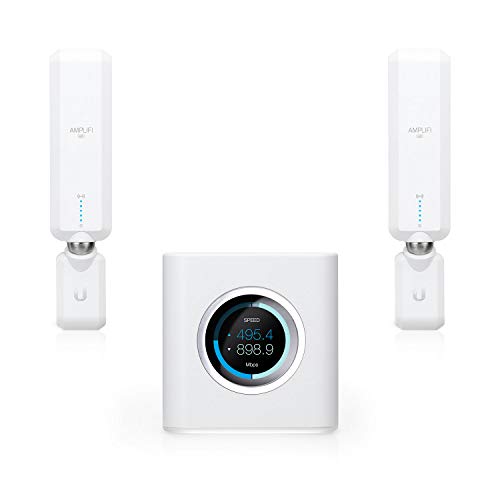 Product Cover AmpliFi HD WiFi System by Ubiquiti Labs, Seamless Whole Home Wireless Internet Coverage, HD WiFi Router, 2 Mesh Points, 4 Gigabit Ethernet, 1 WAN Port, Ethernet Cable, Replaces Router & WiFi Extenders
