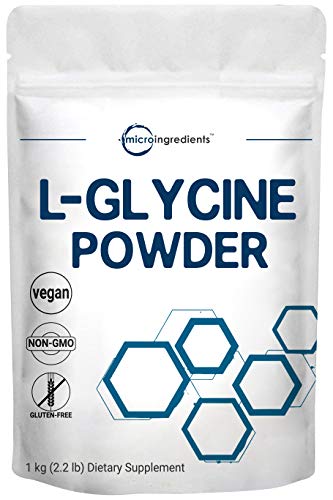 Product Cover Micro Ingredients US Origin, L Glycine Powder, 1KG (2.2 Pounds), Strongly Supports Muscle Energy, Stamina, Endurance and Strength, No GMOs and Gluten Free