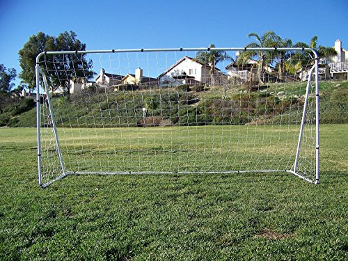 Product Cover Vallerta 12 x 6 Ft. White Powder Coated Galvanized Steel Soccer Goal w/Net. 12x6 Foot AYSO Regulation Size Portable Training Aid. Ultimate Backyard Goal, All Weather, One Year Warranty. New