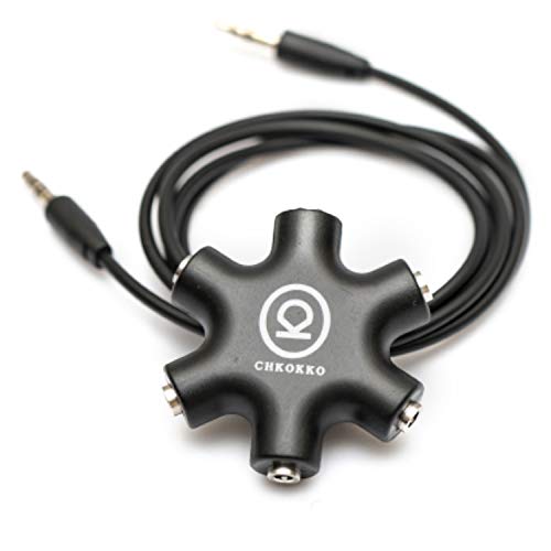 Product Cover CHKOKKO 3.5 mm 5 Way Jack Stereo Audio Headset Headphone Earphone Hub Splitter Connector Adapter, Black
