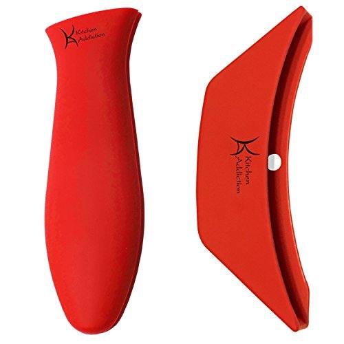 Product Cover Combo Pack - Silicone Handle Holder Sleeve plus Silicone Assist Handle (Red)