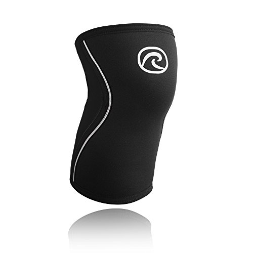 Product Cover Rehband Rx Knee Support 5mm - Medium - Black - Expand Your Movement + Cross Training Potential - Knee Sleeve for Fitness - Feel Stronger + More Secure - Relieve Strain - 1 Sleeve