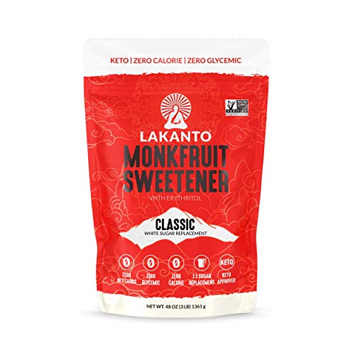 Product Cover Lakanto Monkfruit Sweetener, 1:1 Sugar Substitute, Keto, Non-GMO (Classic White - 3 lbs)
