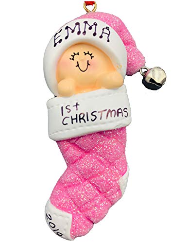 Product Cover Personalized Baby`s First Girl Christmas Ornament 2019