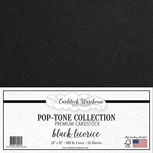 Product Cover Black Licorice Cardstock Paper - 12 x 12 inch 100 lb. Heavyweight Cover - 25 Sheets from Cardstock Warehouse