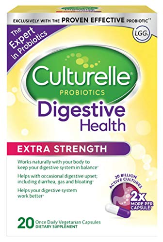Product Cover Culturelle Extra Strength Digestive Health Daily Formula, One Per Day Dietary Supplement, Contains 100% Naturally Sourced Lactobacillus GG -The Most Clinically Studied Probiotic†, 20 Count