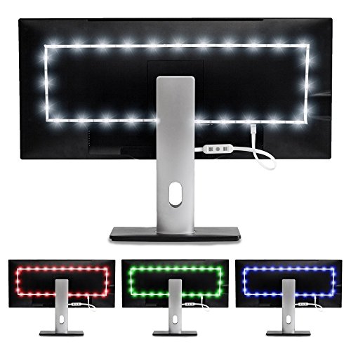 Product Cover Luminoodle Color Bias Lighting, USB TV and Monitor Backlight LED Strip Lights Kit with Dimmer, Remote - 6.6 ft for 24
