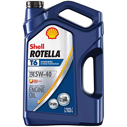 Product Cover Shell Rotella T6 Full Synthetic 5W-40 Diesel Engine Oil (1-Gallon, Single Pack, New Packaging)