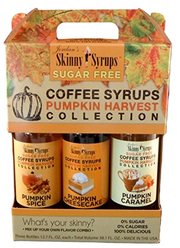 Product Cover Jordans Sugar Free Skinny Syrups 3 Pack: Pumpkin Spice, Pumpkin Caramel, Pumpkin Cheesecake