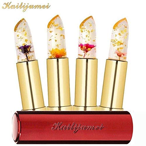 Product Cover KAILIJUMEI Moisturizer lipsticks Lips Care Surplus Bright Flower Jelly Lipstick 4g x 4 PCS SET