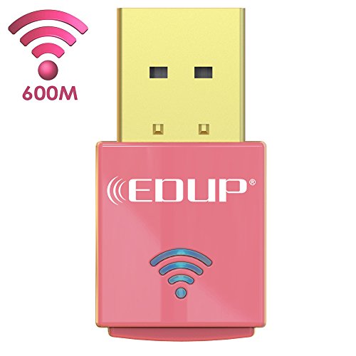 Product Cover EDUP Wireless Adapter for Laptop, USB WiFi Adapter Dual Band AC600Mbps 5GHz and 2.4GHZ (433Mbps/150Mbps) WiFi Dongle for Win 10,Win8.1,Win7,WinXP,Win Vista,Mac OS10.7-10.14