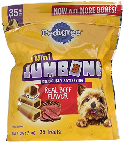 Product Cover PEDIGREE JUMBONE Real Beef Flavor Mini Dog Treats - 21 Ounces (35 Treats)