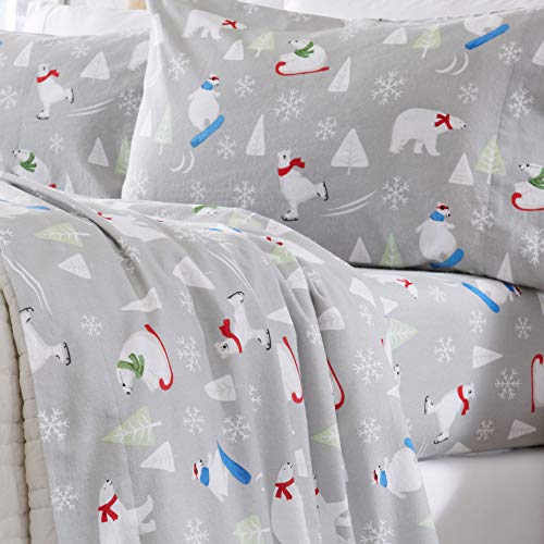 Product Cover Home Fashion Designs Flannel Sheets Full Winter Bed Sheets Flannel Sheet Set Polar Bears Flannel Sheets 100% Turkish Cotton Flannel Sheet Set. Stratton Collection (Full, Polar Bears)