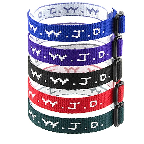 Product Cover Yleena 50 WWJD Bracelets - What Would Jesus Do Woven Wristbands Per Pack - Religious Christian