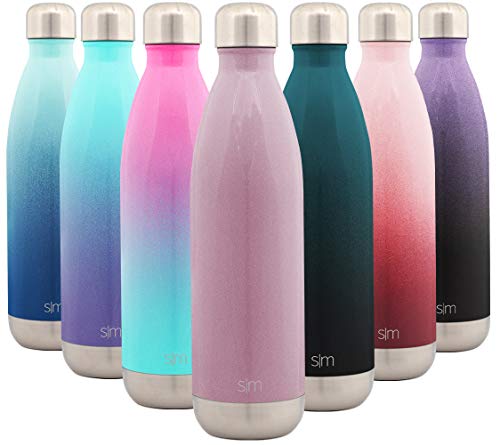 Product Cover Simple Modern Stainless Steel Vacuum Insulated Double-Walled Wave Bottle, 25oz - Sea Shell Pink - Shimmering Collection