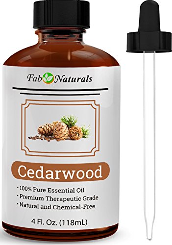 Product Cover Cedarwood Essential Oil 4 Oz by Fab Naturals, 100% Pure Therapeutic Grade, Best Oil for Hair, Diffuser, Soap Making, Dogs