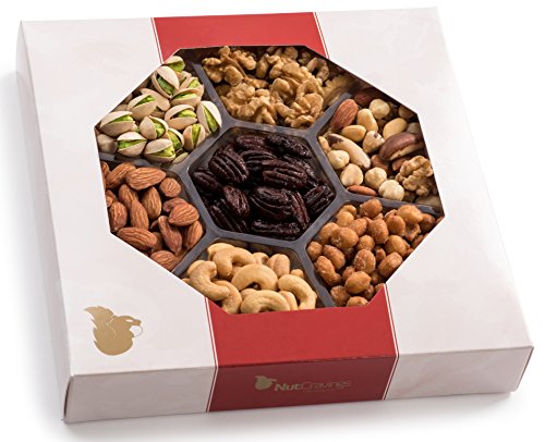 Product Cover Holiday Nuts Gift Basket, Large 7-Sectional Elegant Nuts Assortment, Gourmet Christmas Food Box Prime Gift, Great for Thanksgiving, Birthday, Mothers, Fathers Day, Corporate Tray By Nut Cravings