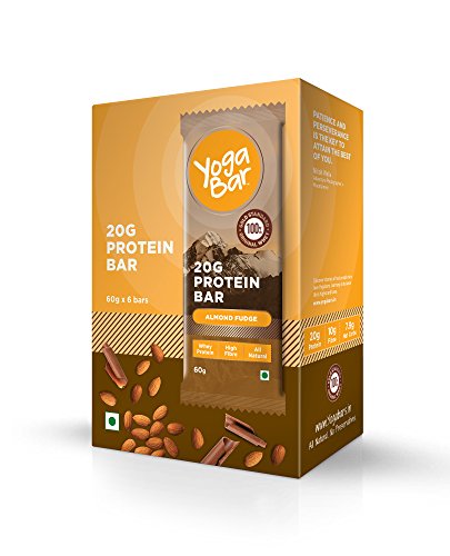 Product Cover Yogabar 20 gram Protein Bar Almond Fudge - 6 x 60 g (Single Pack)