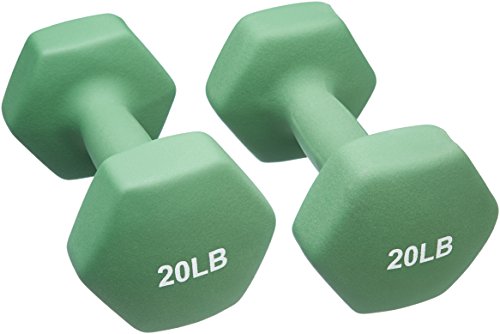 Product Cover AmazonBasics 20 Pound Neoprene Dumbbells Weights - Set of 2, Light Green